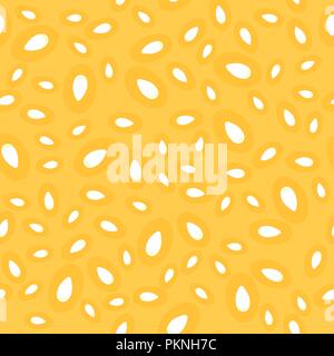 Pumpkin Seed Seamless Pattern on Orange Background Stock Vector