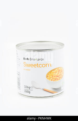 A tin of Asda Smart Price sweetcorn. England Uk GB Stock Photo