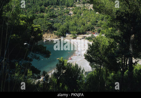 Beach in Cala Tuent cove on the Island of Mallorca Stock Photo