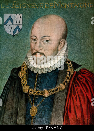 Michel Eyquem de Montaigne, Lord of Montaigne, 1533 – 1592.  Philosopher of the French Renaissance period. Stock Photo