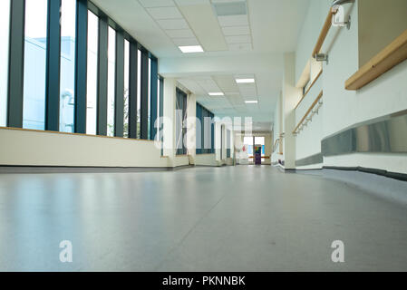 Hospital corridor, Colchester General Hospital. Stock Photo