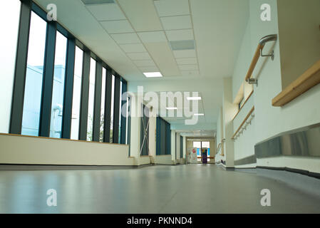 Hospital corridor, Colchester General Hospital. Stock Photo