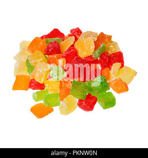 Candied fruit group on white background. High resolution photo. Stock Photo