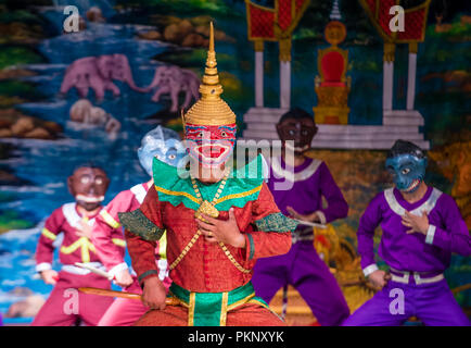 Laotian dancers perform in the Royal Ballet Theatre in Luang Prabang Laos Stock Photo