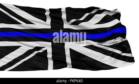 Union Jack Thin Blue Line Closeup Flag, 3D Rendering Stock Photo - Alamy