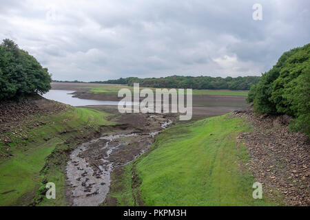 Yarrow Resivoir, Rivington Lancashire during a water shortage. Stock Photo