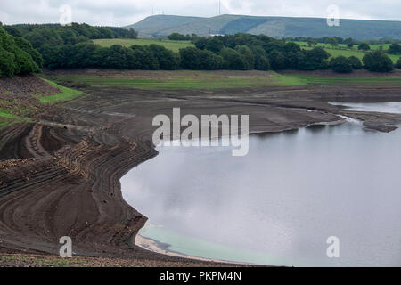 Yarrow Resivoir, Rivington Lancashire during a water shortage. Stock Photo