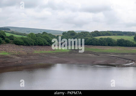 Yarrow Resivoir, Rivington Lancashire during a water shortage. Stock Photo