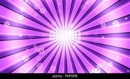 Retro sunburst Background with abstract flower particles and light rays. 8K Ultra HD Resolution at 300dpi Stock Photo