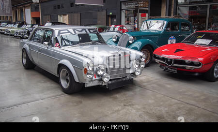 BERLIN, GERMANY-JULY 30, 2016: AMG Mercedes-Benz 300 SEL 6.3 in the Classic Remise Stock Photo