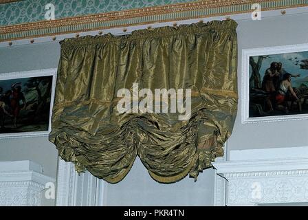 DETALLE DE CORTINA VENECIANA-DRAPEADO. Location: OSTERLEY PARK. LONDON. ENGLAND. Stock Photo