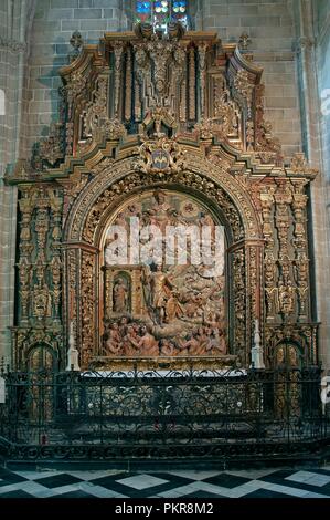 Church of San Miguel, The Animas Altarpiece by Pedro Roldán - 17th century, Jerez de la Frontera, Cadiz province, Region of Andalusia, Spain, Europe. Stock Photo