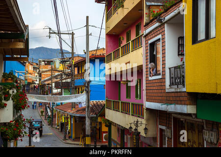 Guatape beautiful and it's colorful streets, Colombia Stock Photo