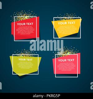 Style text templates origami for banner Stock Vector
