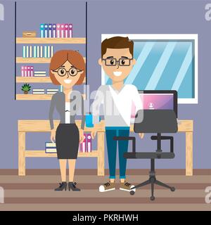 Business  coworkers at office Stock Vector