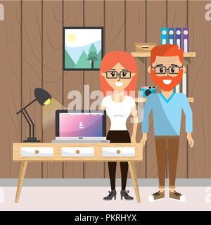 Business  coworkers at office Stock Vector