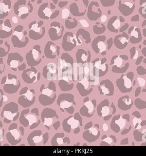 Vector illustration leopard print seamless pattern. Purple hand drawn background. Stock Vector