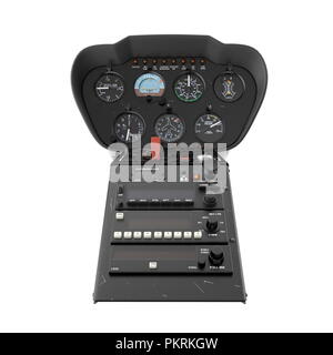 Helicopter instrument and control panel on white. 3D illustration Stock Photo