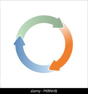Three rotating round arrows for websites, applications and charts Stock Vector