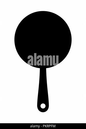 A frying pan silhouette illustration on white background Stock Vector