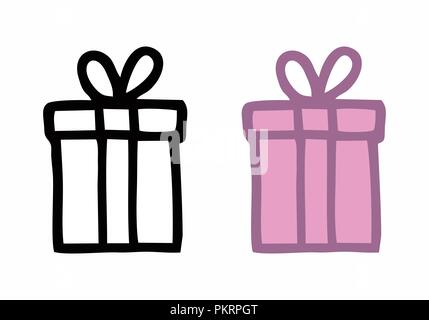 Freehand illustration of gifts isolated on white background Stock Vector
