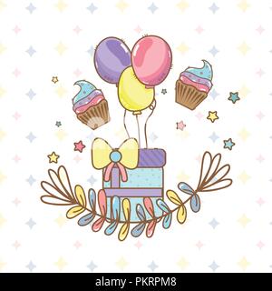 birthday, party, unicorn, party cartoons Stock Vector