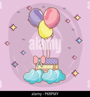 birthday, party, unicorn, party cartoons Stock Vector