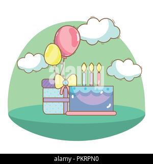 birthday, party, unicorn, party cartoons Stock Vector