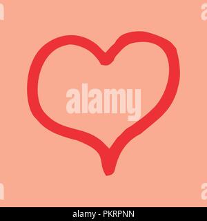 Freehand colorful illustration of a single heart Stock Vector