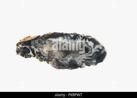 Little Chalcedony stone geode isolated Stock Photo