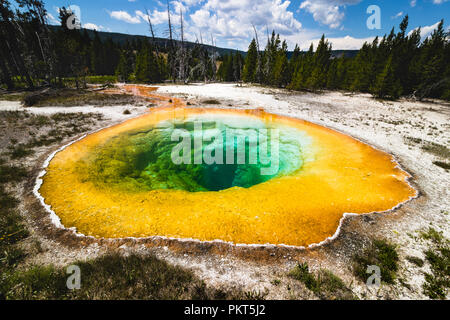 Morning Glory Hot Spring - Yellowstone National Park Stock Photo