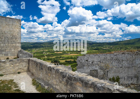 Ruins of the Chateau de La Coste, one of the residences of the Marquis De Sade, in the Luberon region of Provence, France Stock Photo