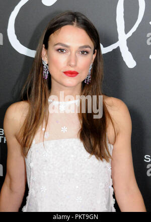 BEVERLY HILLS, CA - SEPTEMBER 14: Actress Keira Knightley attends Los Angeles Special Screening of 'Colette' at The Academy's Samuel Goldwyn Theater in Beverly Hills, California. Photo by Barry King/Alamy Live News Stock Photo