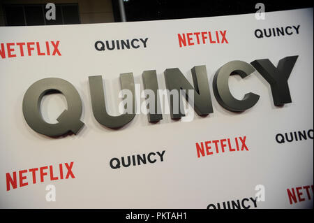 Los Angeles, USA. 31st Dec, 2008. Backdrop at Netflix's 'Quincy' Los Angeles premiere at Linwood Dunn Theater on September 14, 2018 in Los Angeles, California Credit: The Photo Access/Alamy Live News Stock Photo