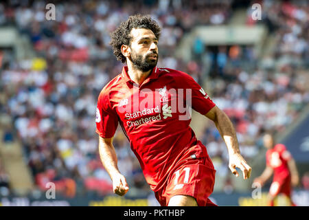 London, UK. 15th Sep 2018. Mohamed Salah of Liverpool during the Premier League match between Tottenham Hotspur and Liverpool at Wembley Stadium, London, England on 15 September 2018. Photo by Salvio Calabrese. 15th Sep, 2018. Credit: AFP7/ZUMA Wire/Alamy Live News Stock Photo