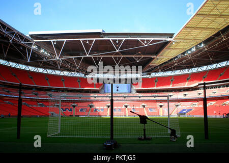 London, UK. 15th Sep 2018. a General view of inside an empty Wembley Stadium ahead of the game. EPL Premier League match, Tottenham Hotspur v Liverpool at Wembley Stadium in London on Saturday 15th September 2018.  this image may only be used for Editorial purposes. Editorial use only, license required for commercial use. No use in betting, games or a single club/league/player publications . pic by Steffan Bowen/Andrew Orchard sports photography/Alamy Live news Stock Photo