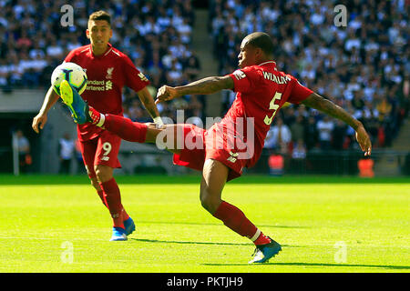 London, UK. 15th Sep 2018. Georgina Wijnaldum of Liverpool in action. EPL Premier League match, Tottenham Hotspur v Liverpool at Wembley Stadium in London on Saturday 15th September 2018.  this image may only be used for Editorial purposes. Editorial use only, license required for commercial use. No use in betting, games or a single club/league/player publications . pic by Steffan Bowen/Andrew Orchard sports photography/Alamy Live news Stock Photo