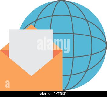 envelope mail with planet Stock Vector