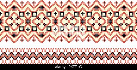 pattern for traditional Ukrainian cross-stitch embroidery Stock Vector