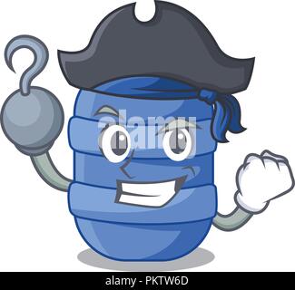Pirate large cartoon plastic barrel for water Stock Vector
