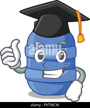 Graduation cartoon big plastic barrel for chemical Stock Vector