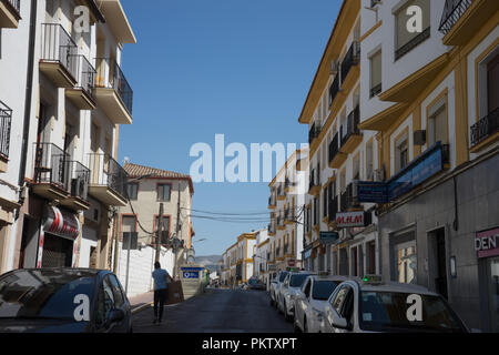 Spain, Ronda - 21 june 2017: PEOPLE WALKING ON STREET AMIDST BUILDINGS IN CITY Stock Photo