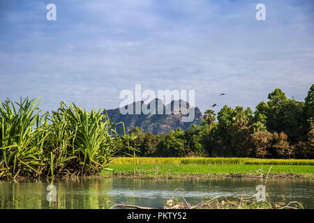 Beautiful rural landscape near Hpa-an, Kayin State, Myanmar Stock Photo