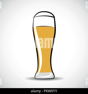 one glass wheat beer vector illustration EPS10 Stock Vector