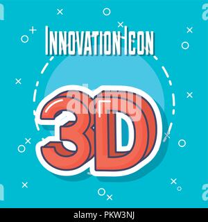 innovation and technology design with 3D symbol over blue background, colorful design. vector illustration Stock Vector