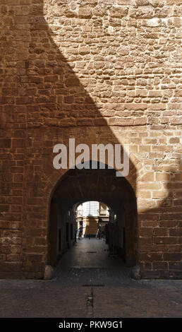 Ancient walls of cadiz oldtown in Andalusia, Spain Stock Photo