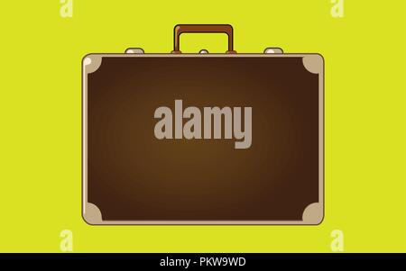 Classic vintage luggage suit case for travel Stock Vector