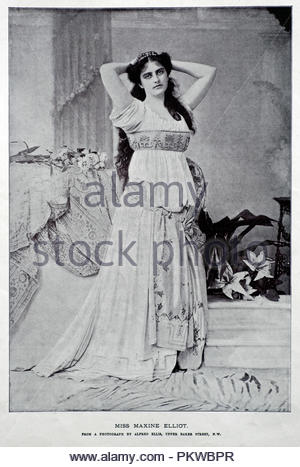 Miss Maxine Elliott, 1868 – 1940, was an American actress and businesswoman, photograph from 1890s Stock Photo