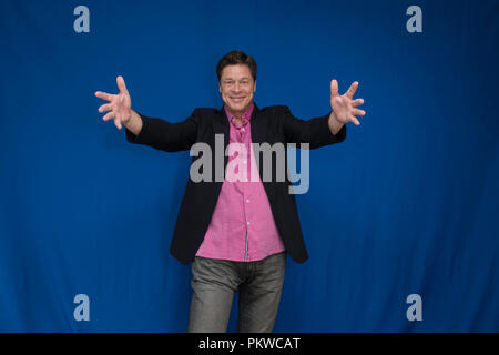 Victory. Man emotional, expressing emotion. Stock Photo