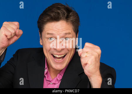 Victory. Man emotional, expressing emotion. Stock Photo